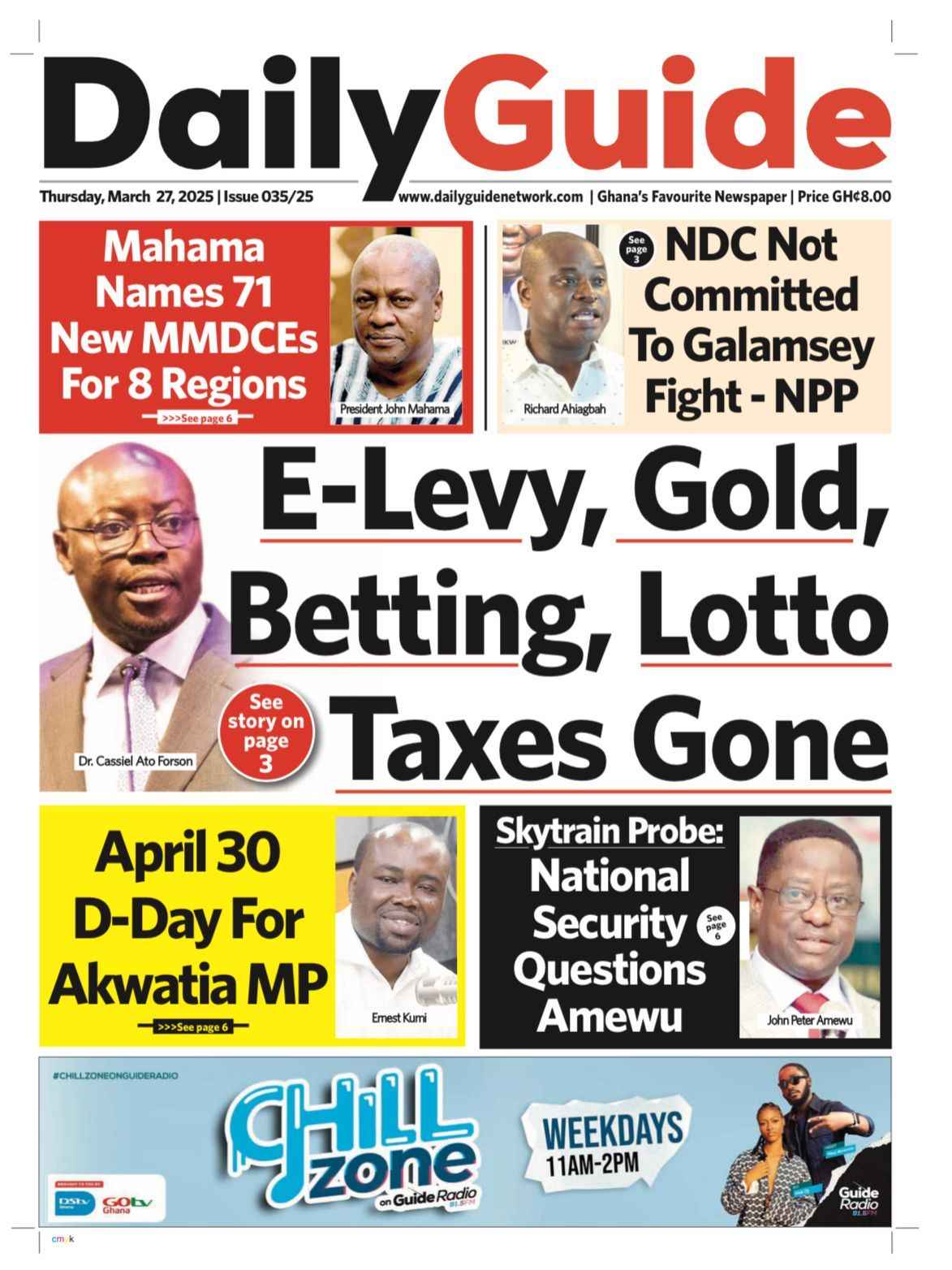 Newspaper Front Pages: Thursday’s March 27, 2025