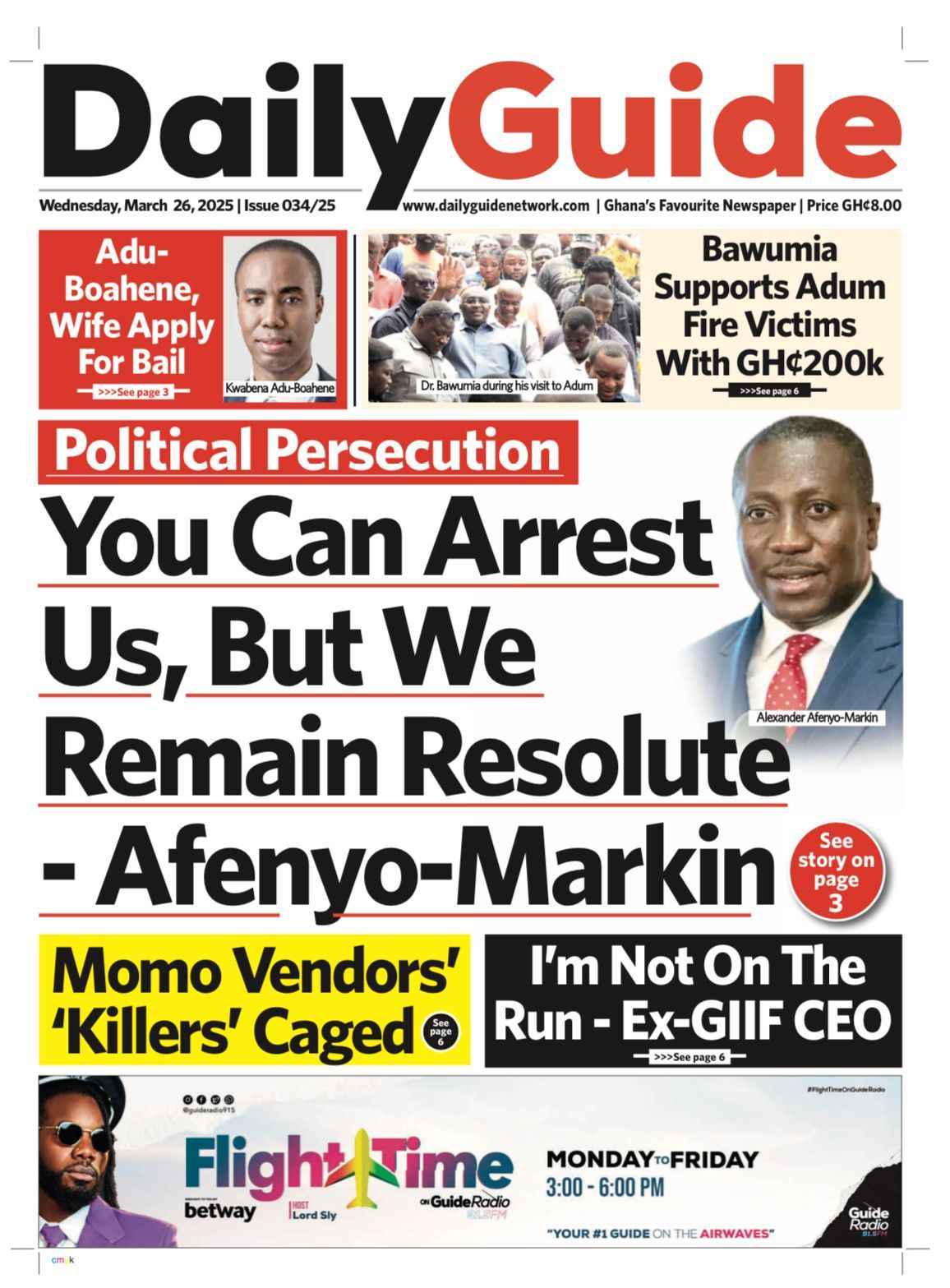 Newspaper Front Pages: Wednesday March 26, 2025