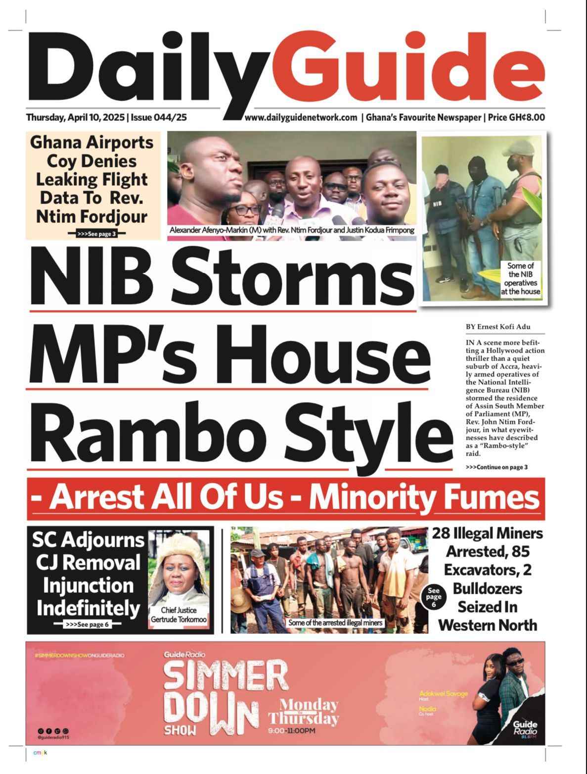 Newspaper Front Pages: Thursday April 10, 2025