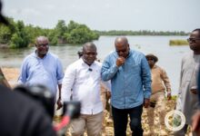Photo of Mahama Tours Fuveme in Volta Region Following Devastating Tidal Waves